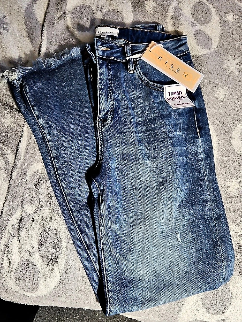 Risen Jeans Straight Leg Blue Waist 13/31 Long NWT